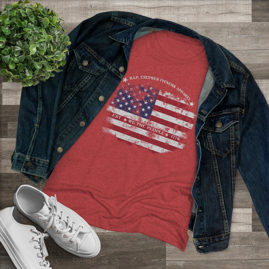 Women's Tri-blend Tee - Land of the Free