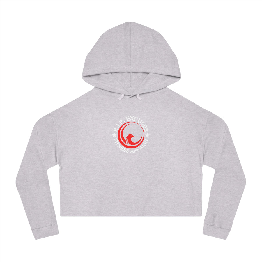 Women's Crop Hooded Sweatshirt - Red Phoenix