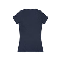 Women' Deep V-Neck Tee - Never Give Up