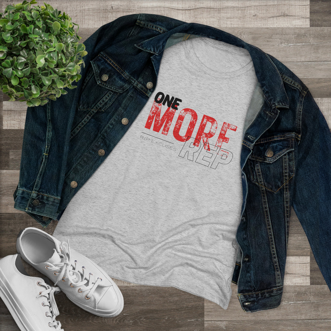 Women's Tri-blend Fitted Tee - One more Rep