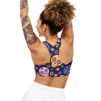 Seamless Sports Bra - Candy Sugar Skulls