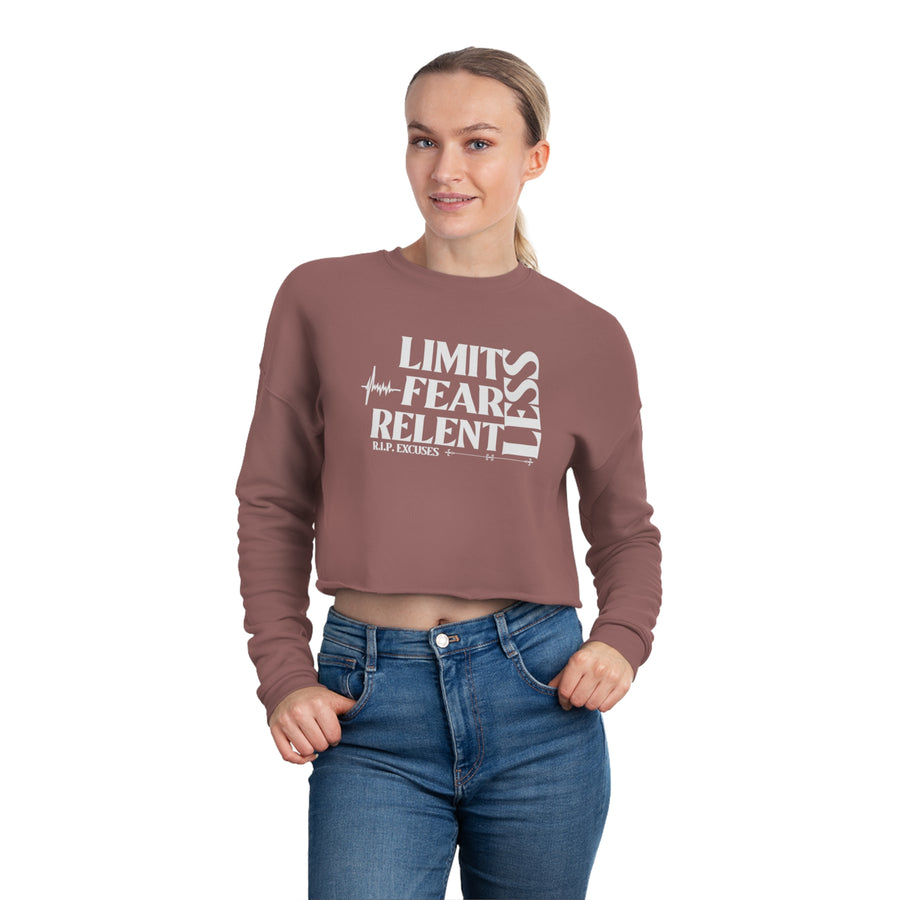 Women's Crop Long-sleeve - LimitLess, FearLess, RelentLess