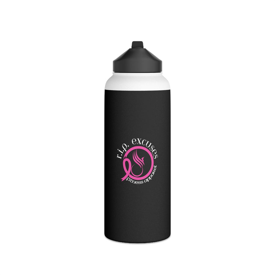 PINK RIBBON - Stainless Steel Water Bottle, Standard Lid