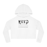 Women's Crop Hooded Sweatshirt - Keep Fighting