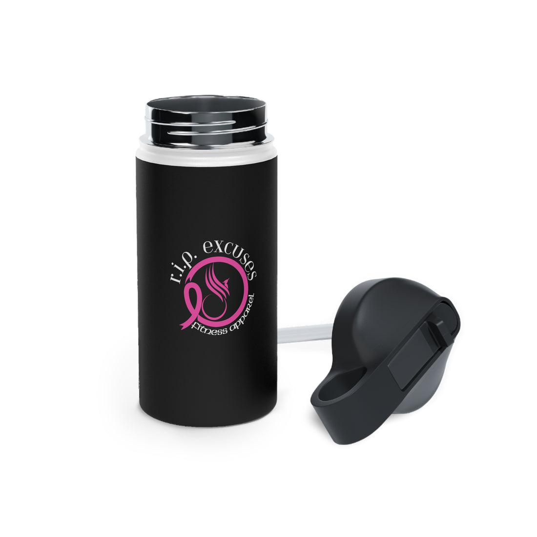 PINK RIBBON - Stainless Steel Water Bottle, Standard Lid