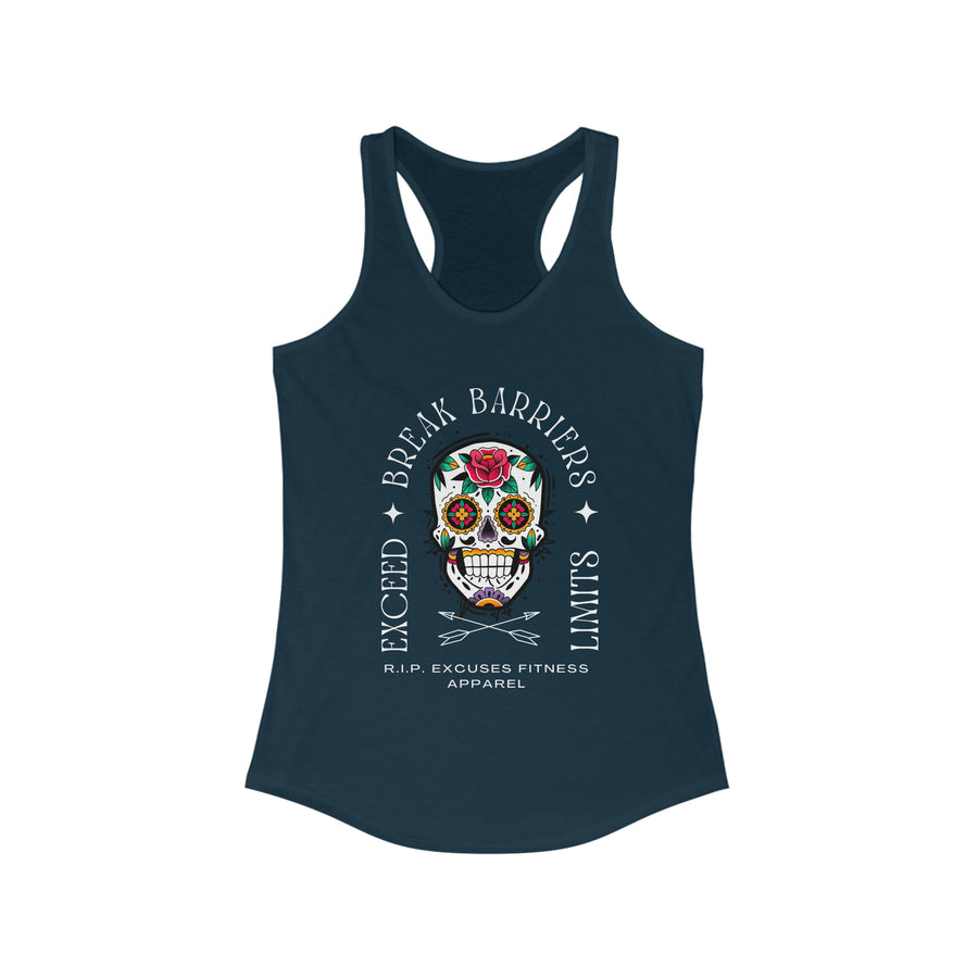 Women's Racerback Tank - Break Barriers, Exceed Limits