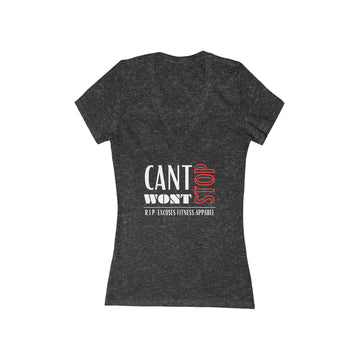 Women's V-neck Tee - Can't Stop, Won't Stop