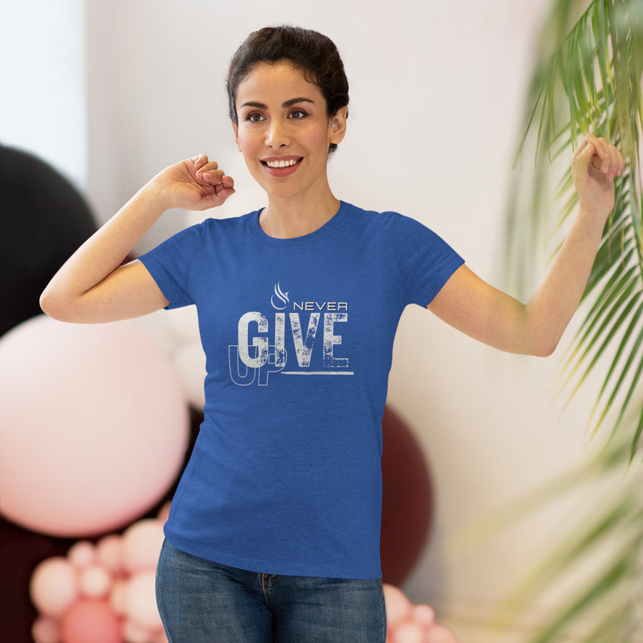 Women's Tri-blend Tee - Never Give Up