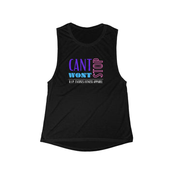 Women's Flowy Muscle Tank - Can't Stop, Won't Stop