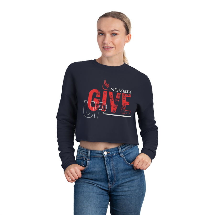 Women's Cropped Longsleeve - Never Give Up