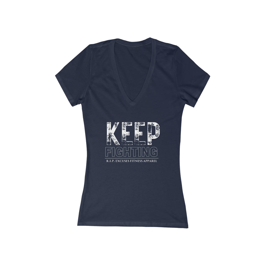 Women' Deep V-Neck Tee - Keep Fighting