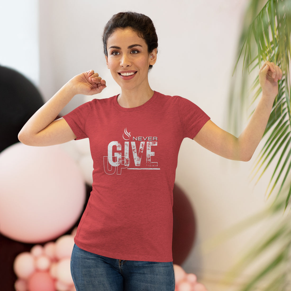 Women's Tri-blend Tee - Never Give Up