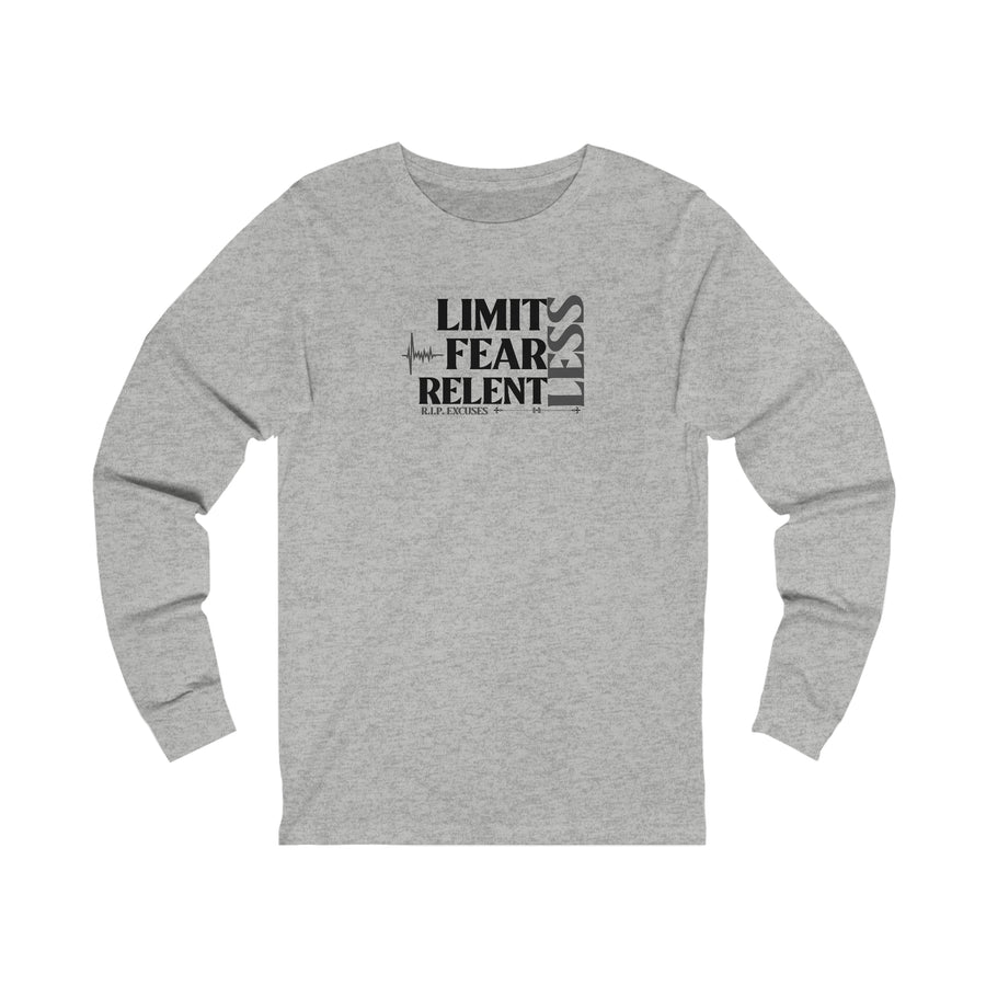 Unisex Jersey Long Sleeve Tee - LimitLess, FearLess, RelentLess