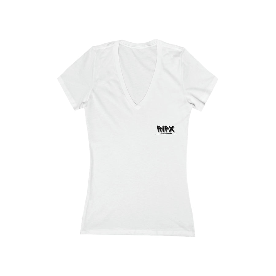 Women's V-neck Tee - RIPX (Quit or Keep Going)