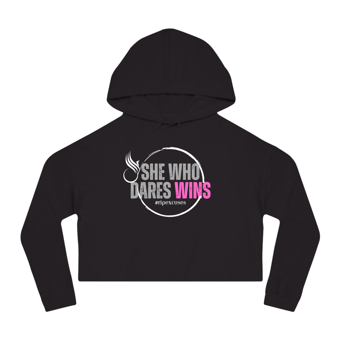 Women’s Crop Hooded Sweatshirt - She Who Dares