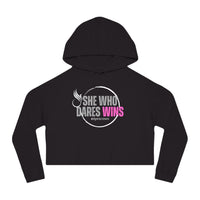 Women’s Crop Hooded Sweatshirt - She Who Dares