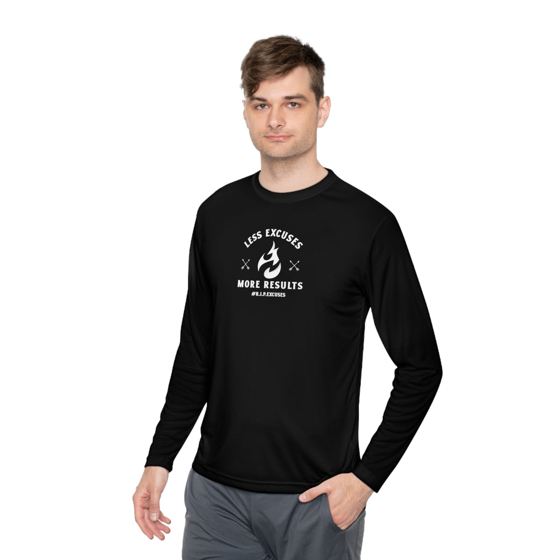 Unisex Lightweight Long Sleeve Tee - Less Excuses