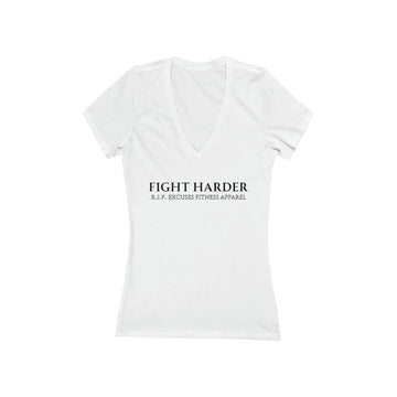 Women' Deep V-Neck Tee - Fight Harder