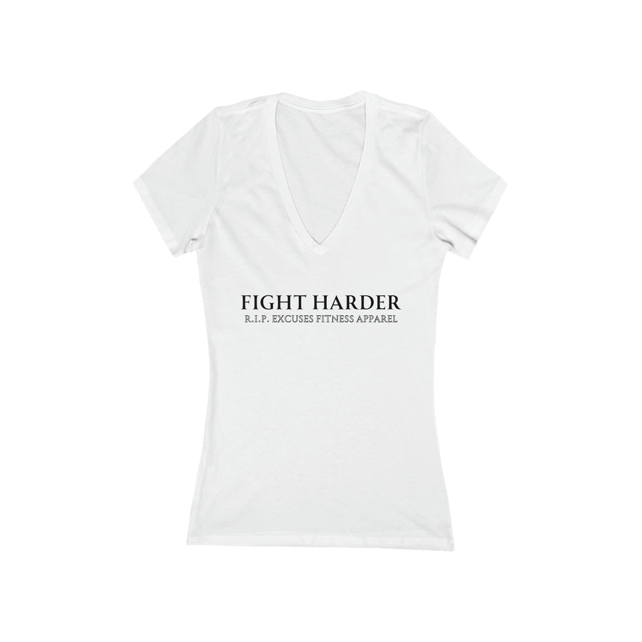 Women' Deep V-Neck Tee - Fight Harder