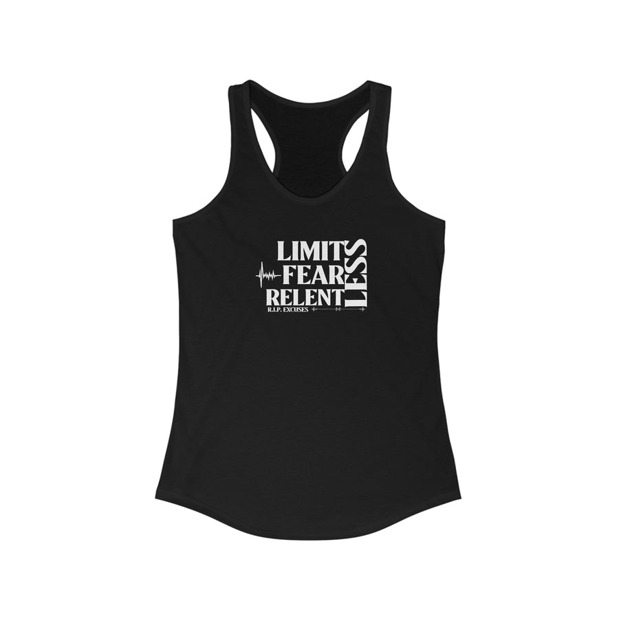 Women's Racerback Tank - LimitLess, FearLess, RelentLess