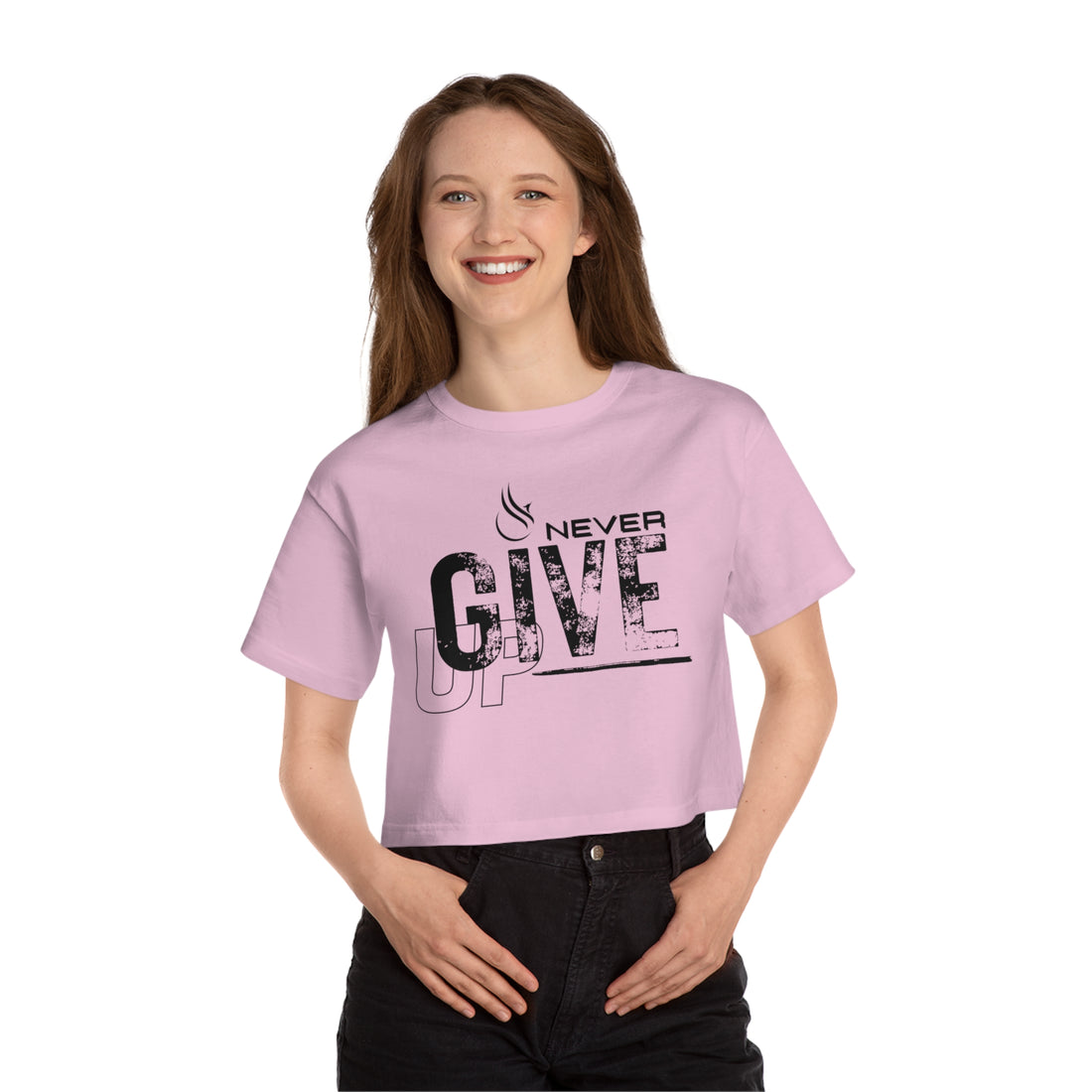 Champion Women's Crop Tee - Never Give Up