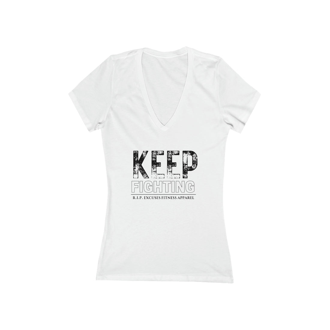 Women' Deep V-Neck Tee - Keep Fighting