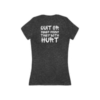 Women's V-neck Tee - RIPX (Quit or Keep Going)