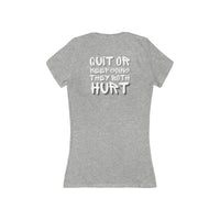 Women's V-neck Tee - RIPX (Quit or Keep Going)