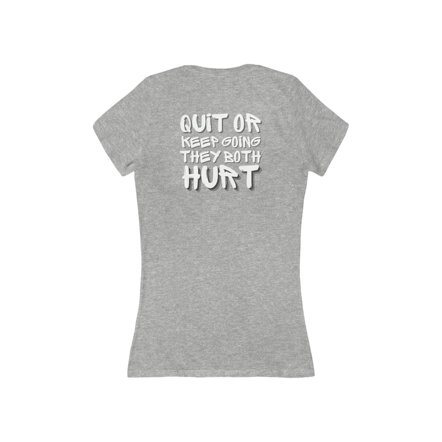 Women's V-neck Tee - RIPX (Quit or Keep Going)