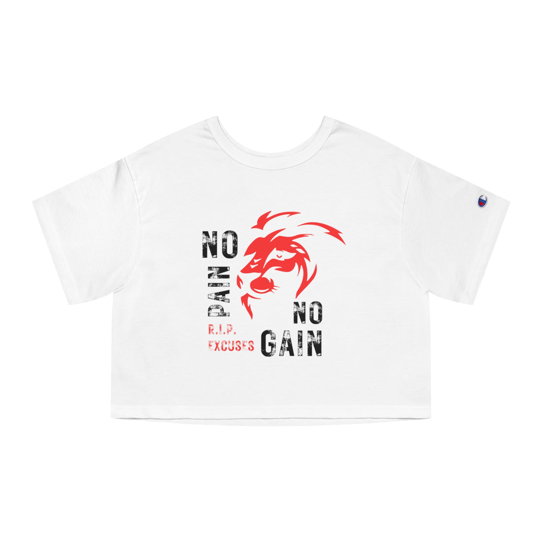 Champion Women's Crop Tee - No Pain, No Gain