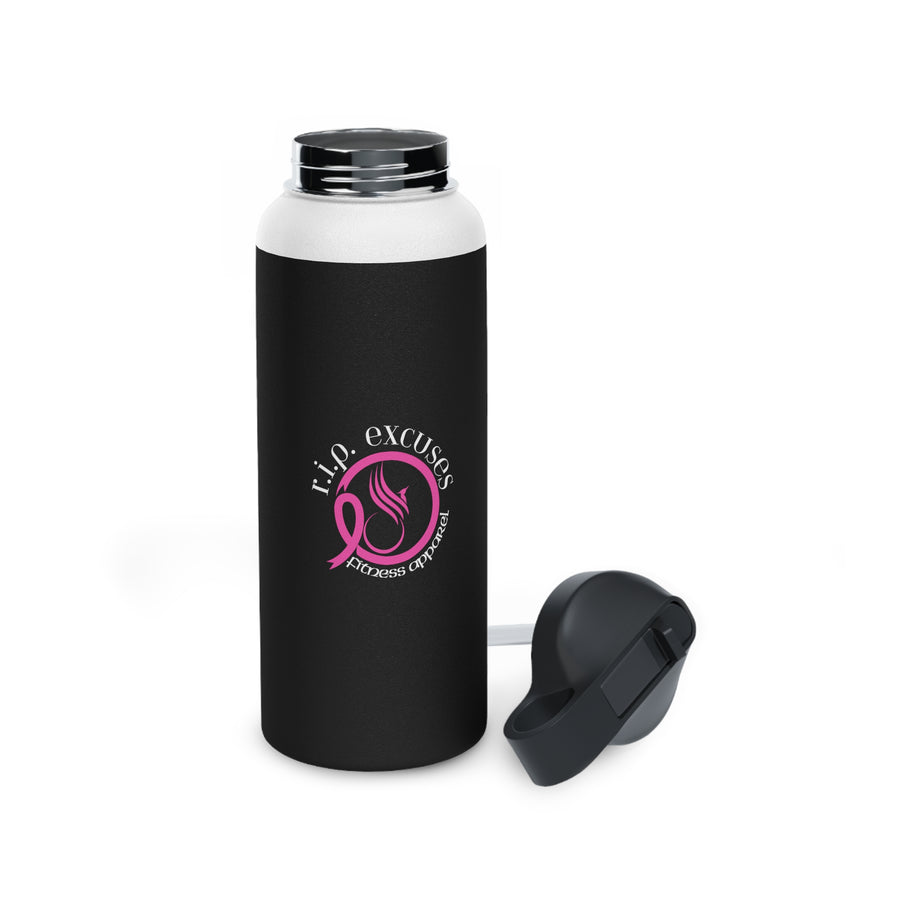 PINK RIBBON - Stainless Steel Water Bottle, Standard Lid