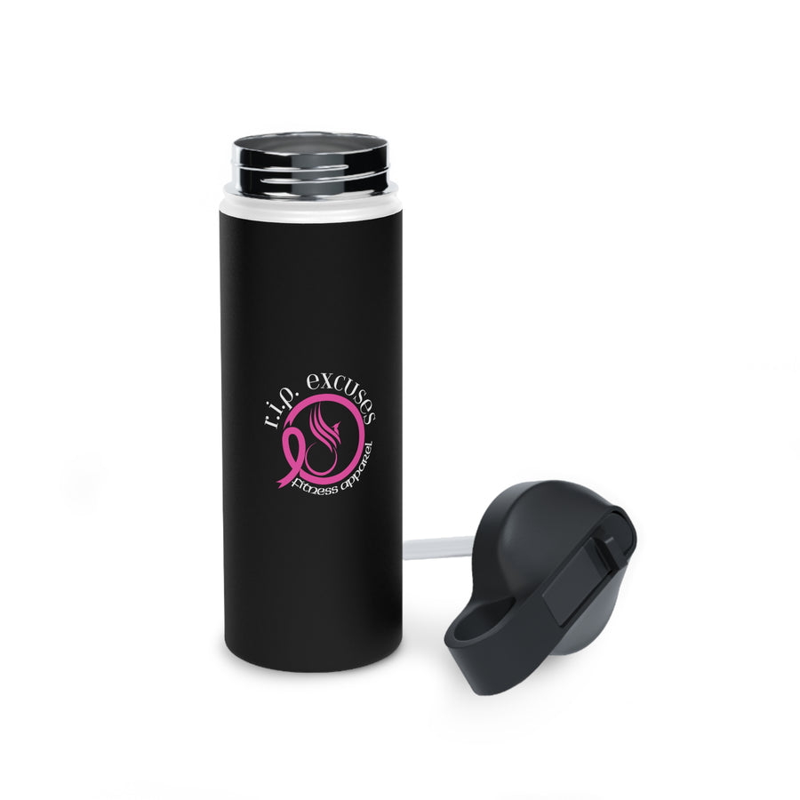 PINK RIBBON - Stainless Steel Water Bottle, Standard Lid