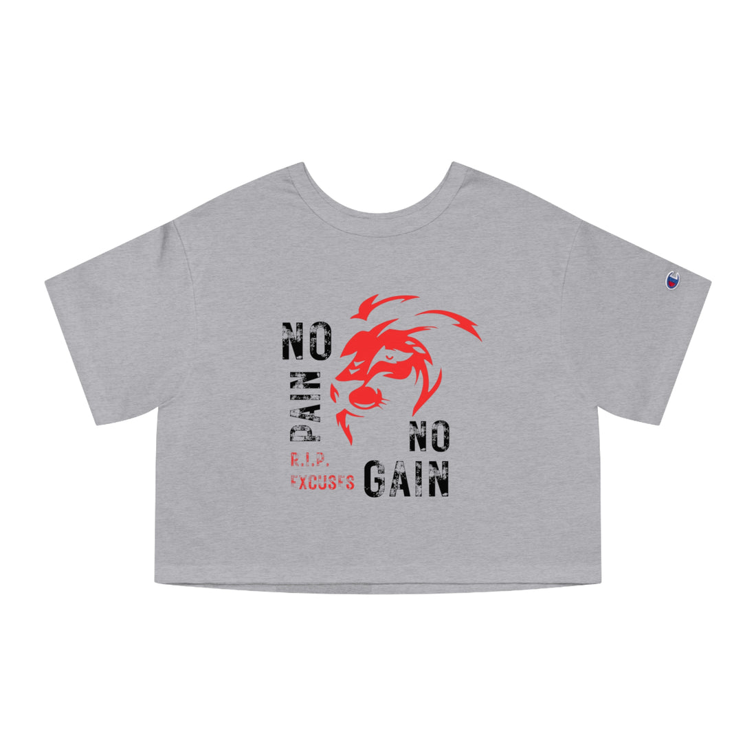 Champion Women's Crop Tee - No Pain, No Gain