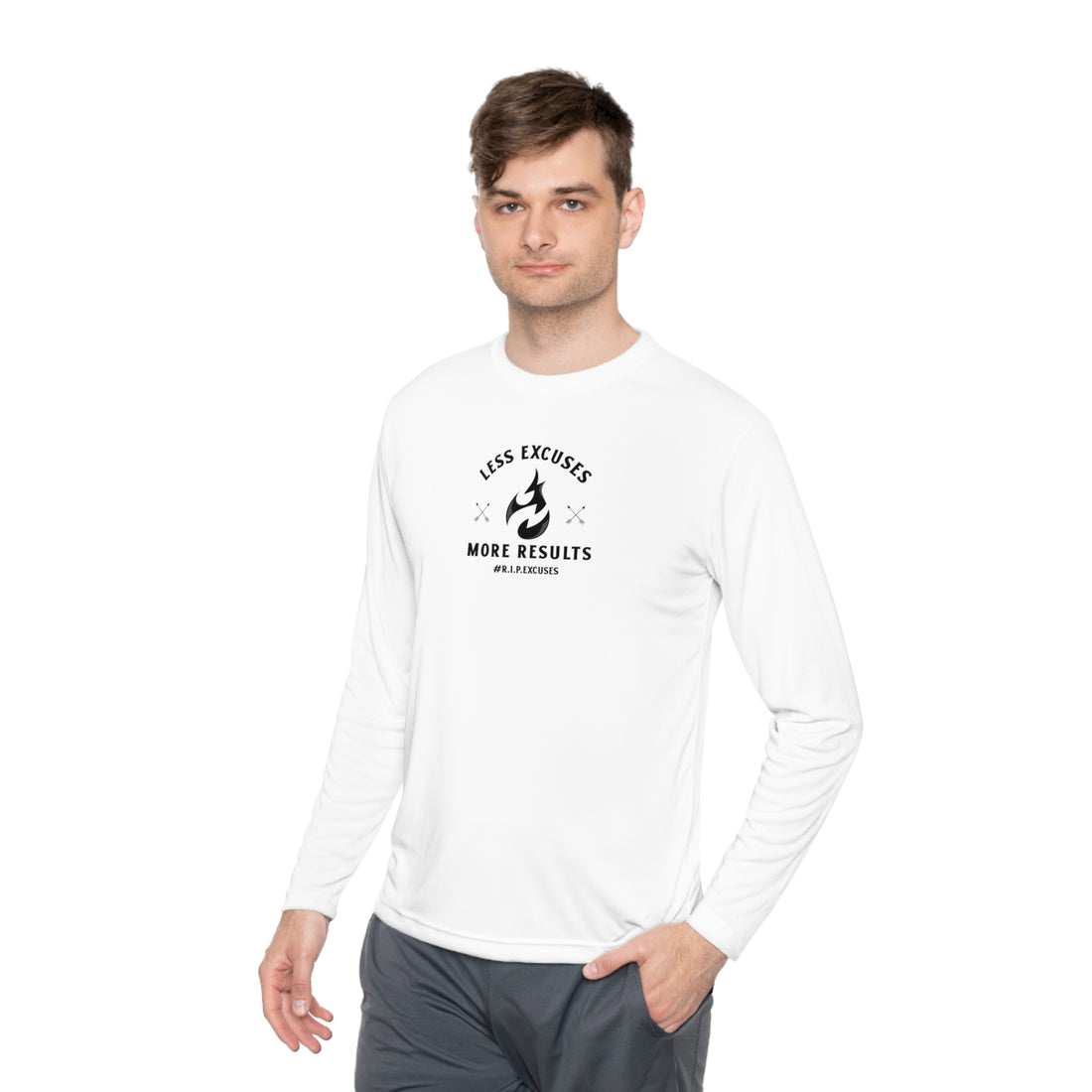 Unisex Lightweight Long Sleeve Tee - Less Excuses