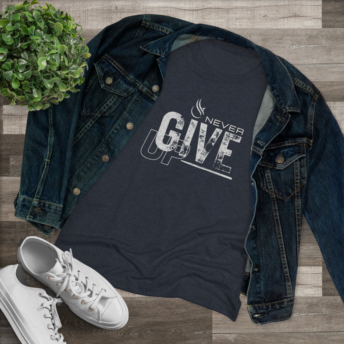 Women's Tri-blend Tee - Never Give Up