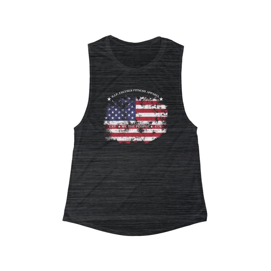 Women's Flowy Muscle Tank - Land of the Free