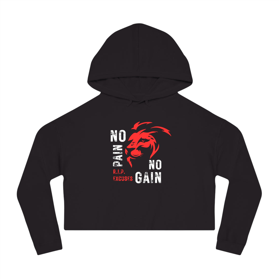 Women's Crop Hooded Sweatshirt - No Pain, No Gain