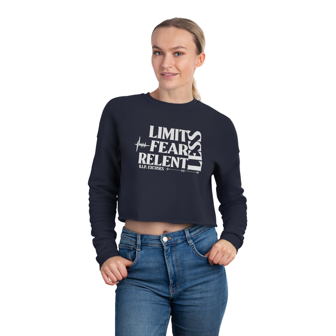 Women's Crop Long-sleeve - LimitLess, FearLess, RelentLess