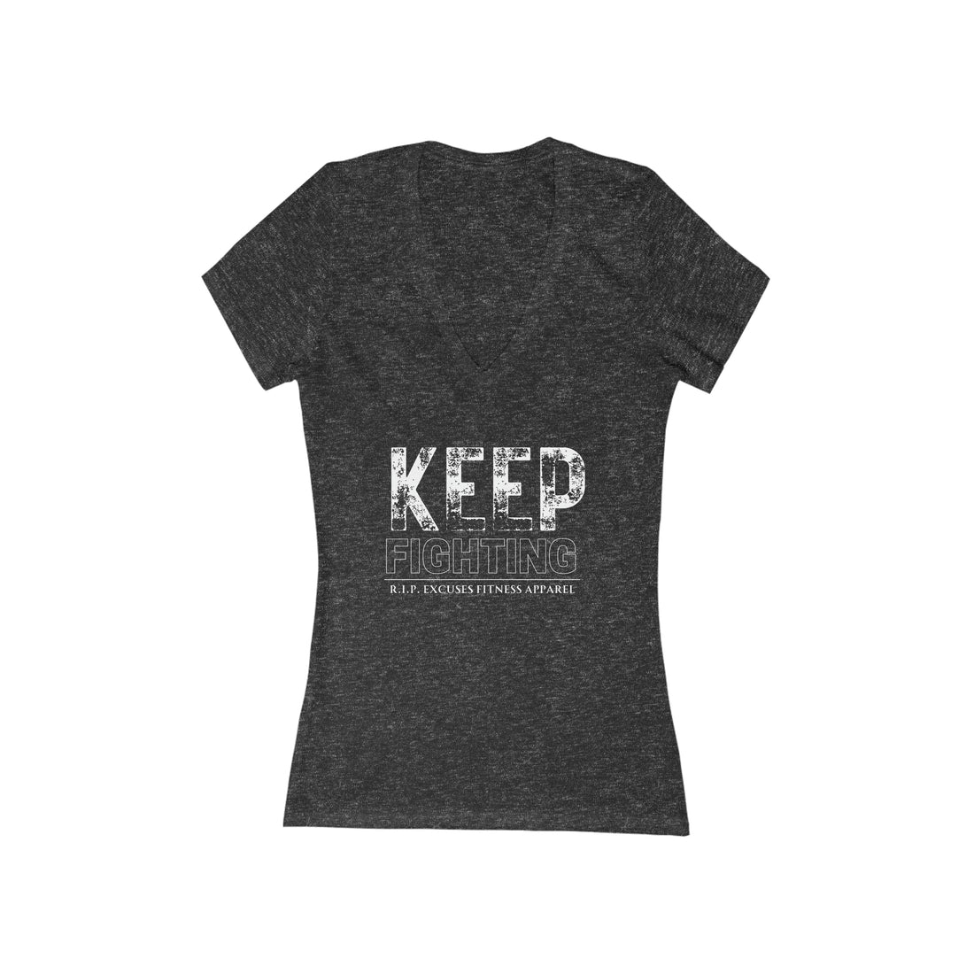 Women' Deep V-Neck Tee - Keep Fighting