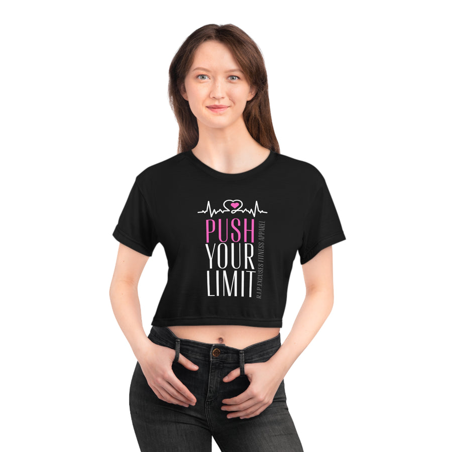 Crop Tee - Push Your Limit - pink