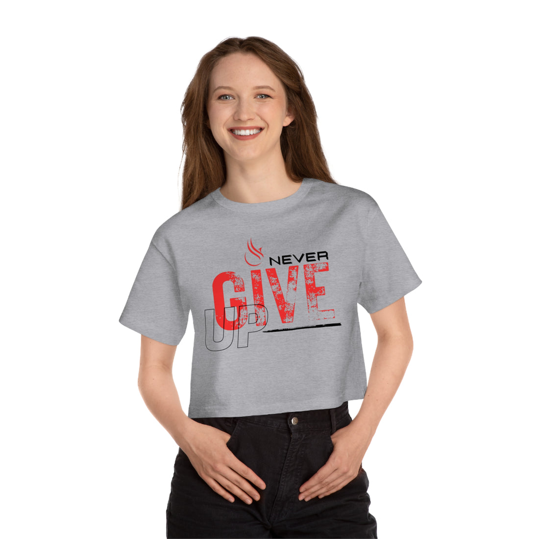 Champion Women's Crop Tee - Never Give Up