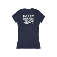 Women's V-neck Tee - RIPX (Quit or Keep Going)