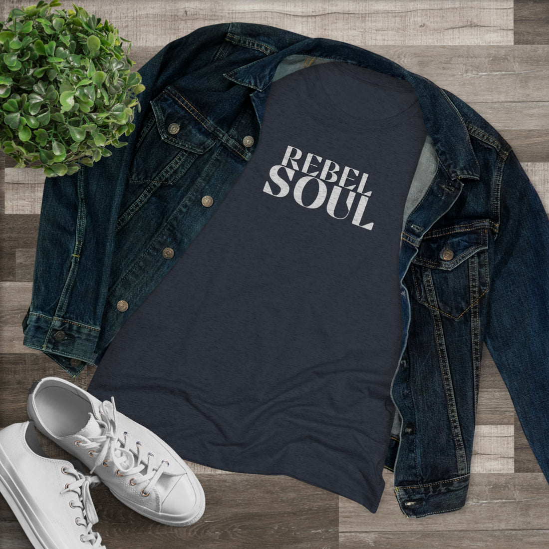 Women's Tri-blend Fitted Tee - Rebel Soul