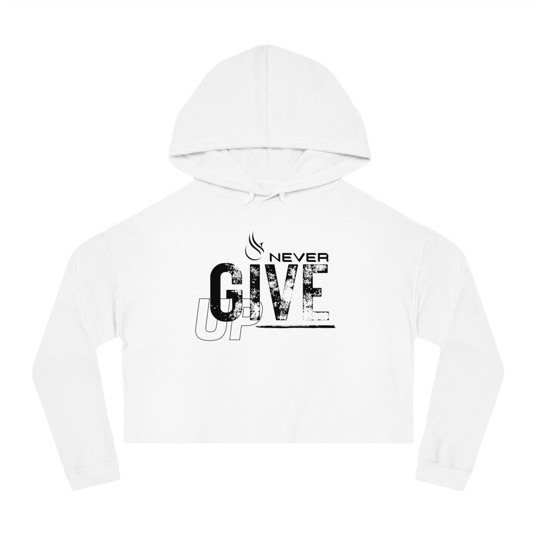 Women's Crop Hooded Sweatshirt - Never Give Up