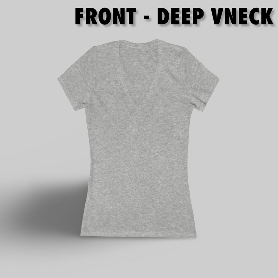 Women's V-neck Tee - Stronger (back of shirt)