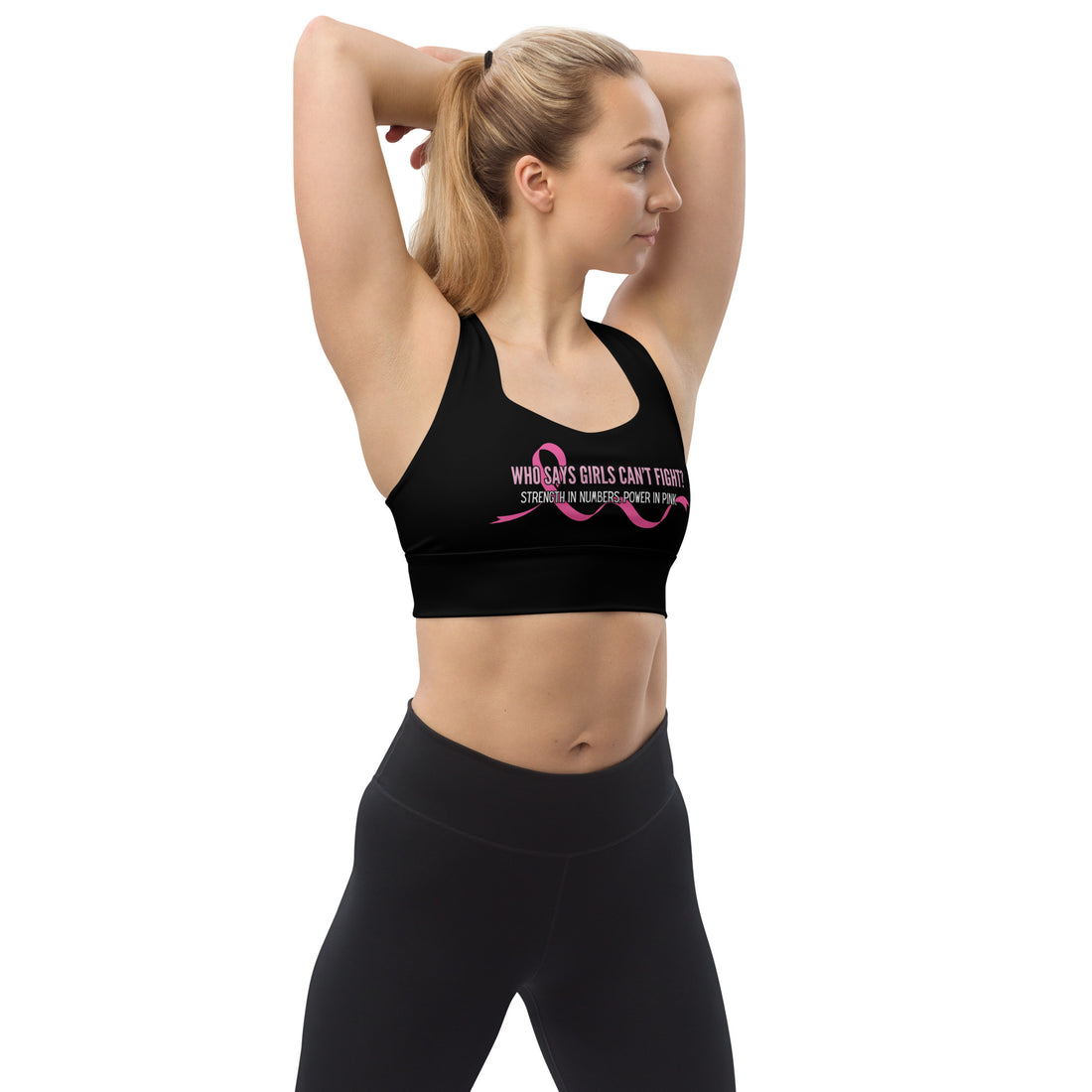 Longline Sports Bra - WHO SAYS GIRLS CAN'T FIGHT?