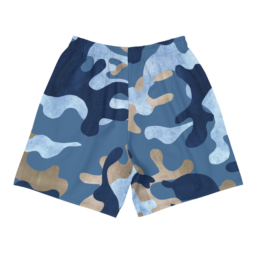 Men's Athletic Shorts - Blue Camo