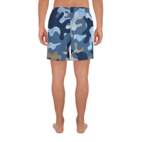 Men's Athletic Shorts - Blue Camo