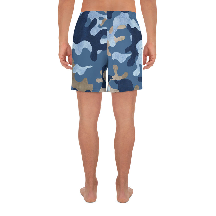 Men's Athletic Shorts - Blue Camo