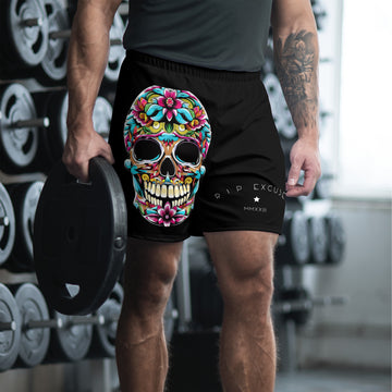 Men's Athletic Shorts - #RIP Excuses Vibrant Skull